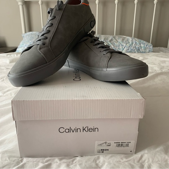 NWT Calvin Klein Reon Sneakers Dark Gray Suede, Size 13 Men’s New, Never worn. - Picture 2 of 8